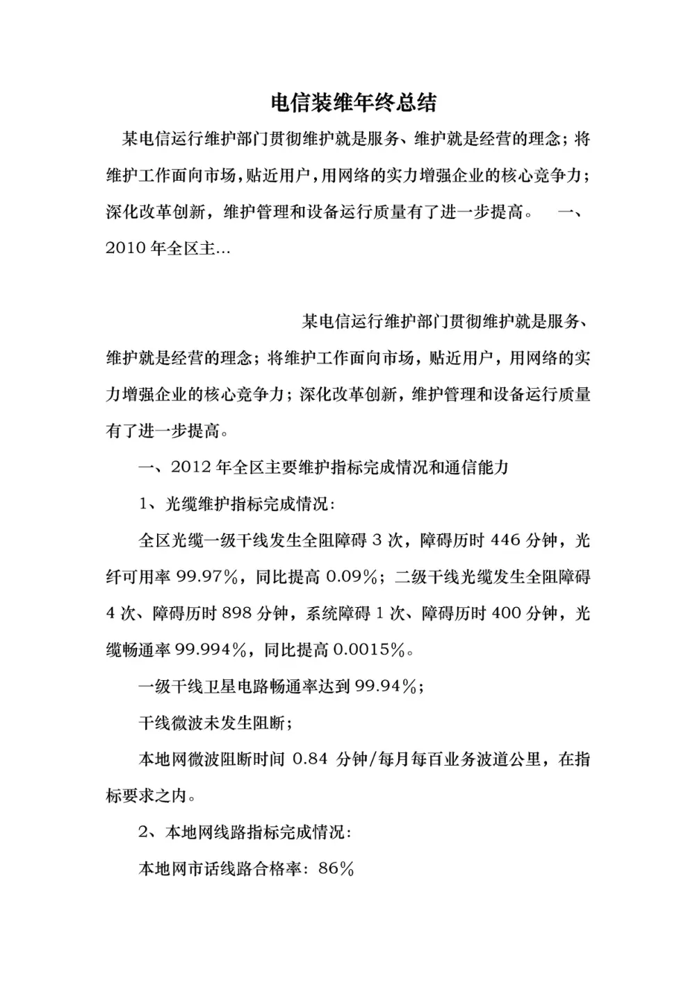 电信装维年终总结报告 | 2023年度工作总结 第2页