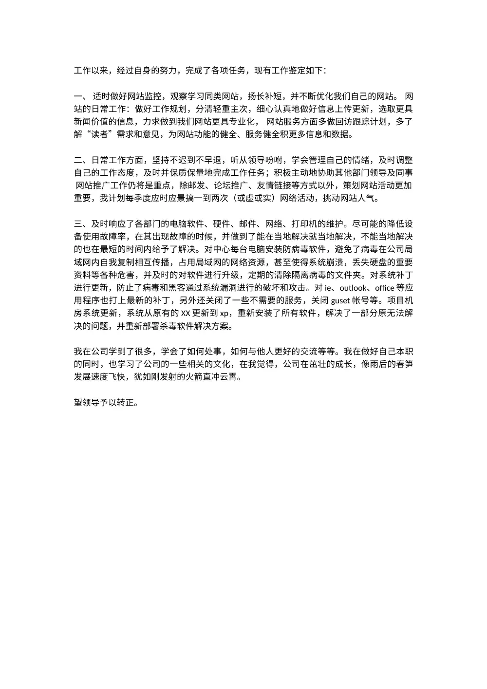 IT员工转正工作总结 | 网站维护与系统技术支持报告 第2页
