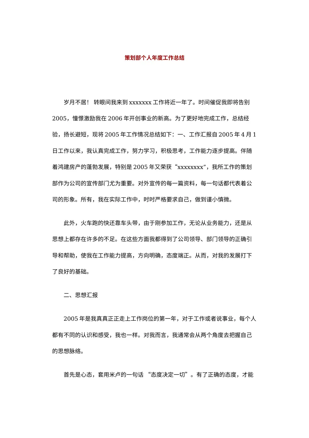 策划部个人年度工作总结 第2页